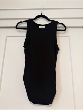 Michael Stars Sleek Black Ribbed Tank